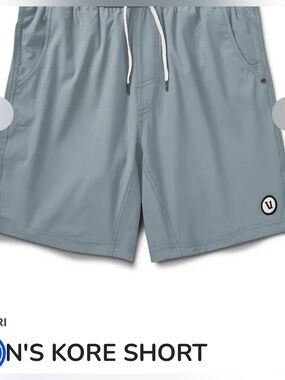 Vuori Men's Grey-Blue Kore Hybrid Shorts XS